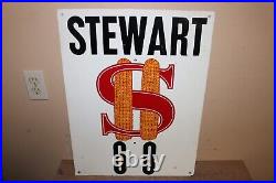 Rare Vintage 1972 Stewart $ Seed Corn Farm John Deere IH Ford 24 Metal Sign