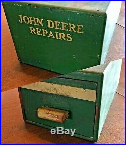 Rare Vintage 30's 40's JOHN DEERE Repairs Customer Box Dealer Wood Advertising