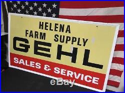 Rare. Vintage GEHL Helena Farm Supply Sales And Service Metal Sign John Deere