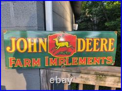 Rare Vintage John Deere 36 Porcelain Sign Rare Tractor Farm Implements Dealer