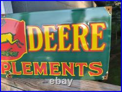 Rare Vintage John Deere 36 Porcelain Sign Rare Tractor Farm Implements Dealer