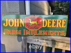 Rare Vintage John Deere 36 Porcelain Sign Rare Tractor Farm Implements Dealer