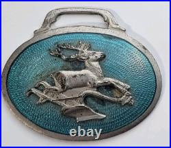 Rare Vintage John Deere Co. Oval Advertising Enamel Metal Watch Fob Back Signed