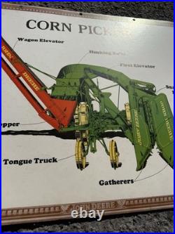 Rare Vintage John Deere Corn Picker Advertising Poster Sign Factory Issued