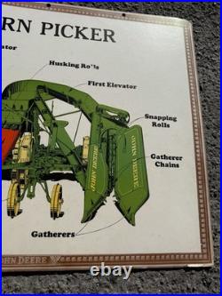 Rare Vintage John Deere Corn Picker Advertising Poster Sign Factory Issued