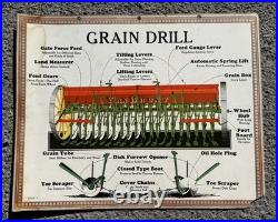 Rare Vintage John Deere Grain Drill Advertising Poster Sign Factory Issued