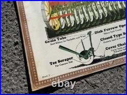 Rare Vintage John Deere Grain Drill Advertising Poster Sign Factory Issued