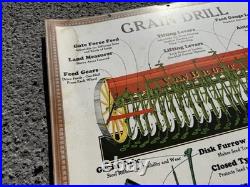 Rare Vintage John Deere Grain Drill Advertising Poster Sign Factory Issued