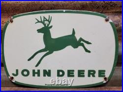 Rare Vintage John Deere Porcelain Sign 1962 Tractor Farming Farm Equipment 12