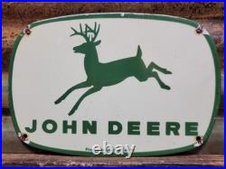 Rare Vintage John Deere Porcelain Sign 1962 Tractor Farming Farm Equipment 12