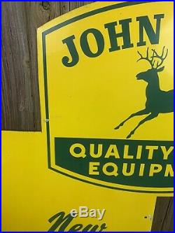 Rare Vtg 50s John Deere New & Used Dealership Dealer DST Metal 60 Sign EX+ COND