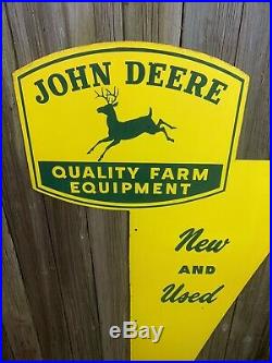 Rare Vtg 50s John Deere New & Used Dealership Dealer DST Metal 60 Sign EX+ COND