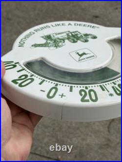 Rare Vtg John Deere Thermometer 1980s-90s Plastic Scale Style Tractor Graphics