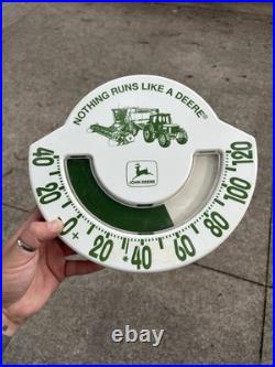 Rare Vtg John Deere Thermometer 1980s-90s Plastic Scale Style Tractor Graphics