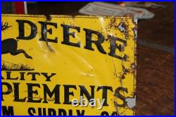 SCARCE 1930s JOHN DEERE DANE MADISON WISCONSIN EMBOSSED PAINTED TIN TACKER SIGN