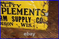 SCARCE 1930s JOHN DEERE DANE MADISON WISCONSIN EMBOSSED PAINTED TIN TACKER SIGN