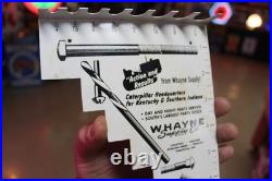 SCARCE 1950s CATERPILLAR WHAYNE BOLT DRILL GAUGE PAINTED METAL DEALER PROMO SIGN