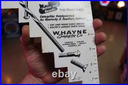 SCARCE 1950s CATERPILLAR WHAYNE BOLT DRILL GAUGE PAINTED METAL DEALER PROMO SIGN