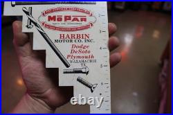SCARCE 1950s CHRYSLER MOPAR BOLT DRILL GAUGE PAINTED METAL DEALER PROMO SIGN