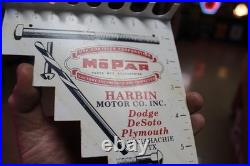 SCARCE 1950s CHRYSLER MOPAR BOLT DRILL GAUGE PAINTED METAL DEALER PROMO SIGN