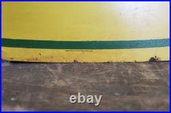 SCARCE 1950s JOHN DEERE 4-LEG PAINTED METAL DEALER SIGN FARM TRACTOR CORN BARN