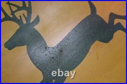 SCARCE 1950s JOHN DEERE 4-LEG PAINTED METAL DEALER SIGN FARM TRACTOR CORN BARN