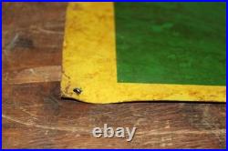 SCARCE 1950s JOHN DEERE FERTILIZER PAINTED METAL DEALER SIGN FARM TRACTOR CORN
