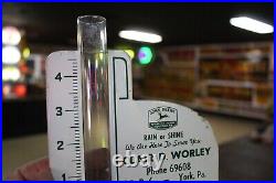 SCARCE 1950s JOHN DEERE TRACTOR DEALER PAINTED METAL RAIN GAUGE SIGN YORK PA