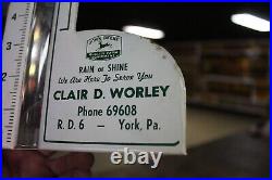 SCARCE 1950s JOHN DEERE TRACTOR DEALER PAINTED METAL RAIN GAUGE SIGN YORK PA