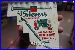 SCARCE 1950s OLIVER IOWA BOLT DRILL GAUGE PAINTED METAL DEALER PROMO SIGN