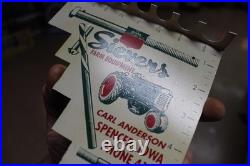 SCARCE 1950s OLIVER IOWA BOLT DRILL GAUGE PAINTED METAL DEALER PROMO SIGN