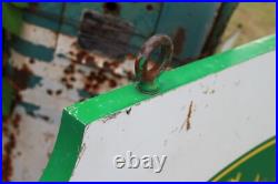 SCARCE 1960s JOHN DEERE LAWN GARDEN EQUIPMENT 2-SIDED METAL DEALER SIGN FARM