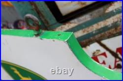 SCARCE 1960s JOHN DEERE LAWN GARDEN EQUIPMENT 2-SIDED METAL DEALER SIGN FARM