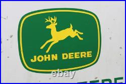 SCARCE 1960s JOHN DEERE LAWN GARDEN EQUIPMENT 2-SIDED METAL DEALER SIGN FARM SCARCE 1960s JOHN DEERE LAWN GARDEN EQUIPMENT 2-SIDED METAL DEALER SIGN FARM