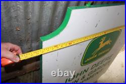 SCARCE 1960s JOHN DEERE LAWN GARDEN EQUIPMENT 2-SIDED METAL DEALER SIGN FARM