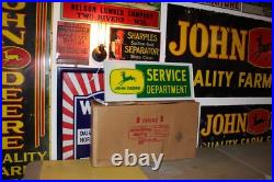SCARCE 1960s JOHN DEERE REVERSE PAINTED LIGHTED SIGN DUALITE NEW OLD STOCK W BOX