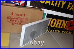 SCARCE 1960s JOHN DEERE REVERSE PAINTED LIGHTED SIGN DUALITE NEW OLD STOCK W BOX