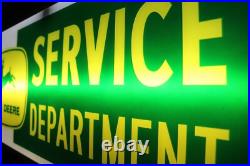 SCARCE 1960s JOHN DEERE REVERSE PAINTED LIGHTED SIGN DUALITE NEW OLD STOCK W BOX