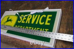 SCARCE 1960s JOHN DEERE REVERSE PAINTED LIGHTED SIGN DUALITE NEW OLD STOCK W BOX