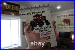SCARCE 1960s MASSEY FERGUSON BOLT DRILL GAUGE PAINTED METAL DEALER PROMO SIGN