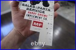 SCARCE 1960s MASSEY FERGUSON BOLT DRILL GAUGE PAINTED METAL DEALER PROMO SIGN