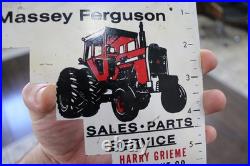 SCARCE 1960s MASSEY FERGUSON BOLT DRILL GAUGE PAINTED METAL DEALER PROMO SIGN