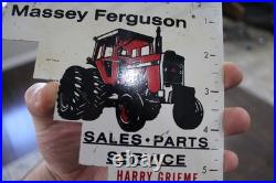 SCARCE 1960s MASSEY FERGUSON BOLT DRILL GAUGE PAINTED METAL DEALER PROMO SIGN