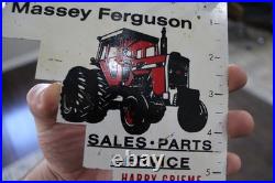 SCARCE 1960s MASSEY FERGUSON BOLT DRILL GAUGE PAINTED METAL DEALER PROMO SIGN