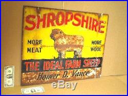 SHROPSHIRE SHEEP More Meat More Wool DOUBLE SIDED -Swinging in the Wind Sign