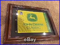 STEVE STRICKER Autographed Signed JOHN DEERE CLASSIC Golf Flag- Framed