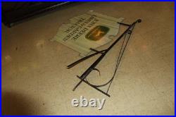 Scarce 1963 John Deere Law & Garden Tractor 2-sided Painted Metal Sign Bracket