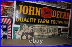 Scarce 1965 John Deere Pedal Tractor Erle Toy For Boys Dealer Paper Banner Sign