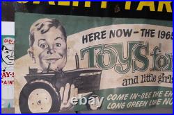 Scarce 1965 John Deere Pedal Tractor Erle Toy For Boys Dealer Paper Banner Sign