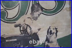 Scarce 1965 John Deere Pedal Tractor Erle Toy For Boys Dealer Paper Banner Sign